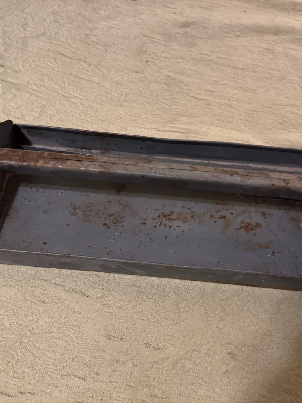 Rustic Dark Brown Metal Bath Vanity Tray